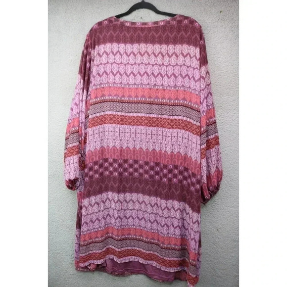 Woman Within Chiffon Dress-Size 34W-Balloon Sleeves-Boho-Lined - Picture 6 of 8